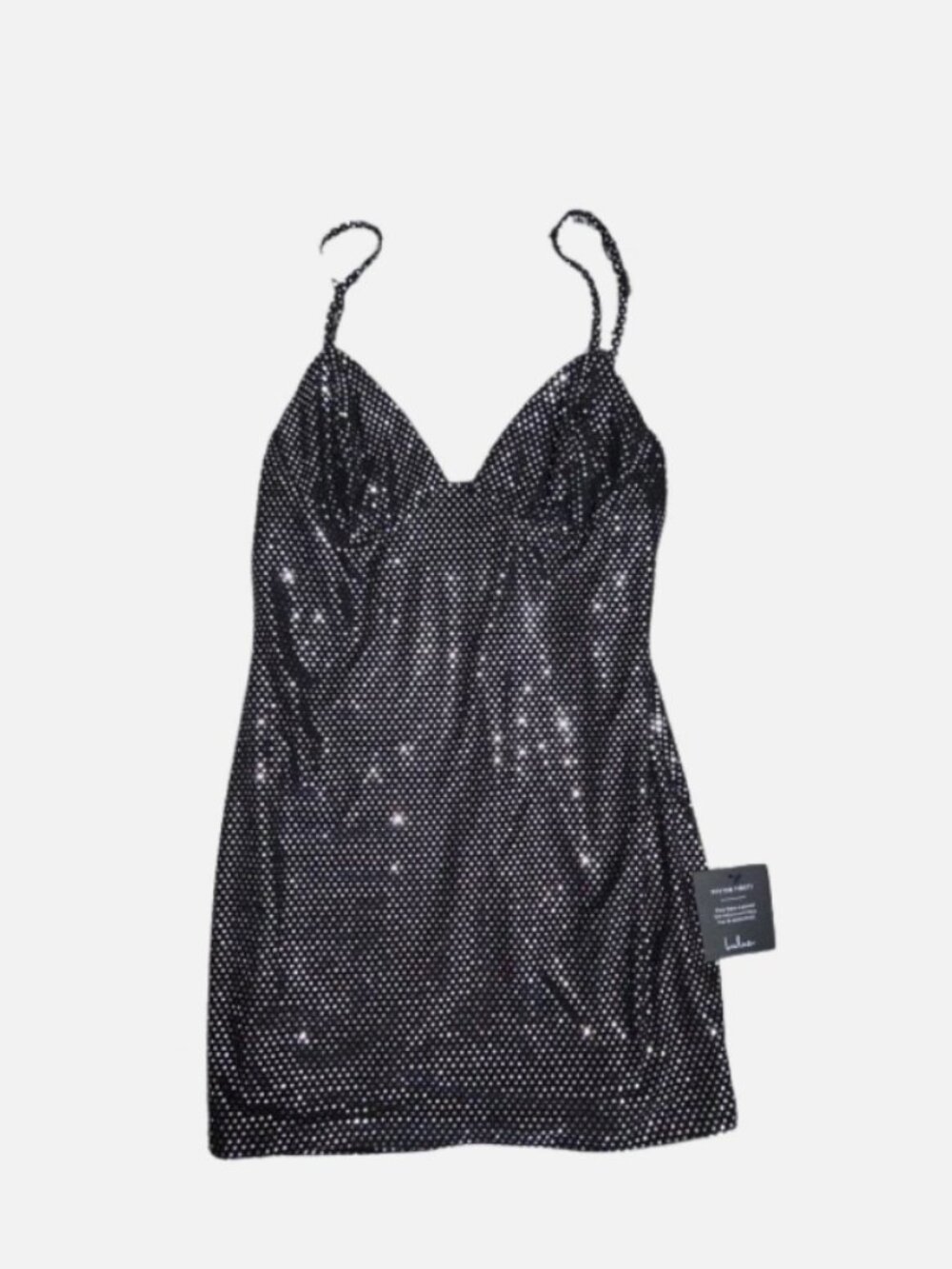 Lulus Black Sequin Dress Women's Large New with Tags